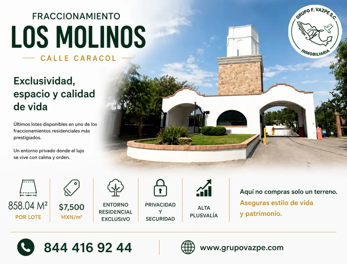 Terreno en venta en Los Molinos, Saltillo