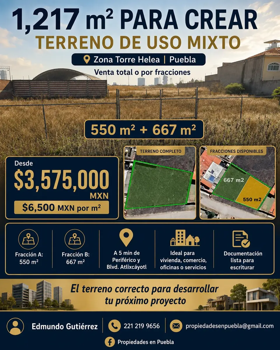Terreno en venta en San Antonio Cacalotepec, San Andrés Cholula — foto 1 de 8