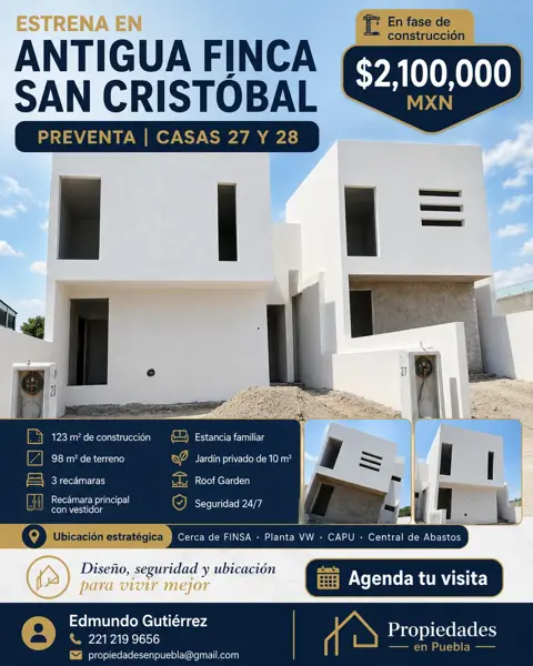 ESTRENA TU PRÓXIMA CASA. Antigua Finca San Cristóbal