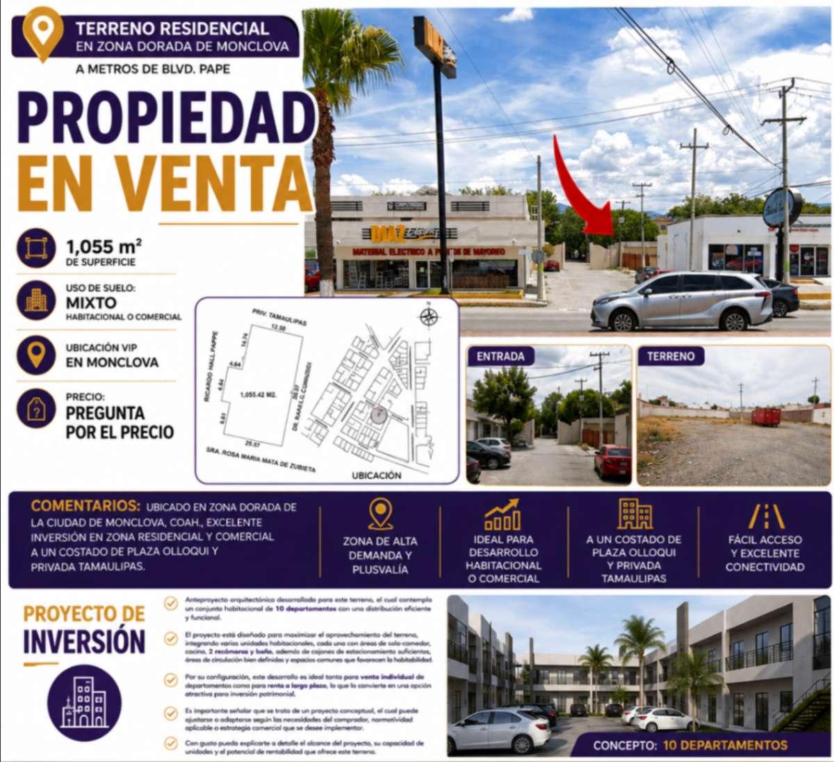 Terreno en venta en Las Palmas, Monclova