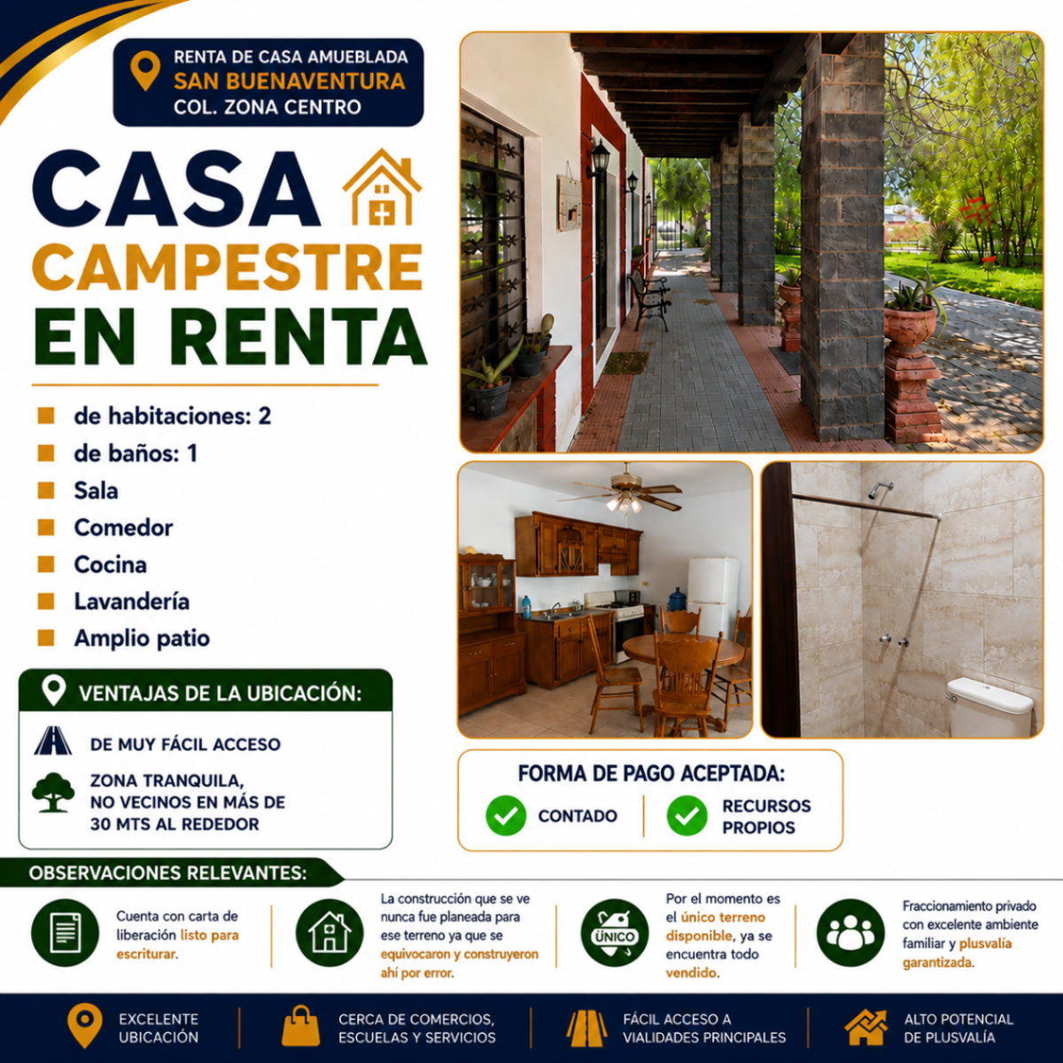 Finca-Rancho en renta en San Buenaventura Centro, San Buenaventura — foto 1 de 8