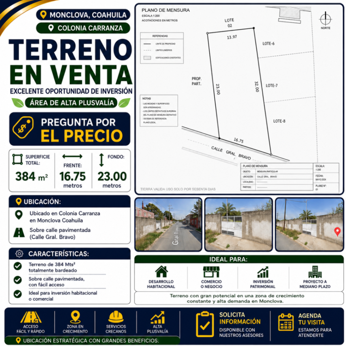 Terreno en venta en Carranza, Monclova — foto 1 de 2