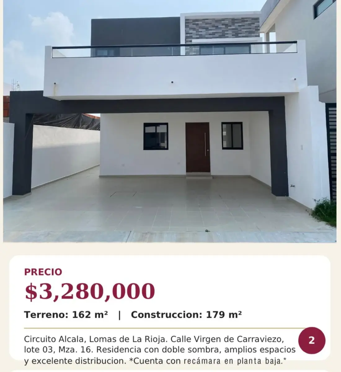 Casa en venta en Lomas de la Rioja, Alvarado — foto 1 de 9