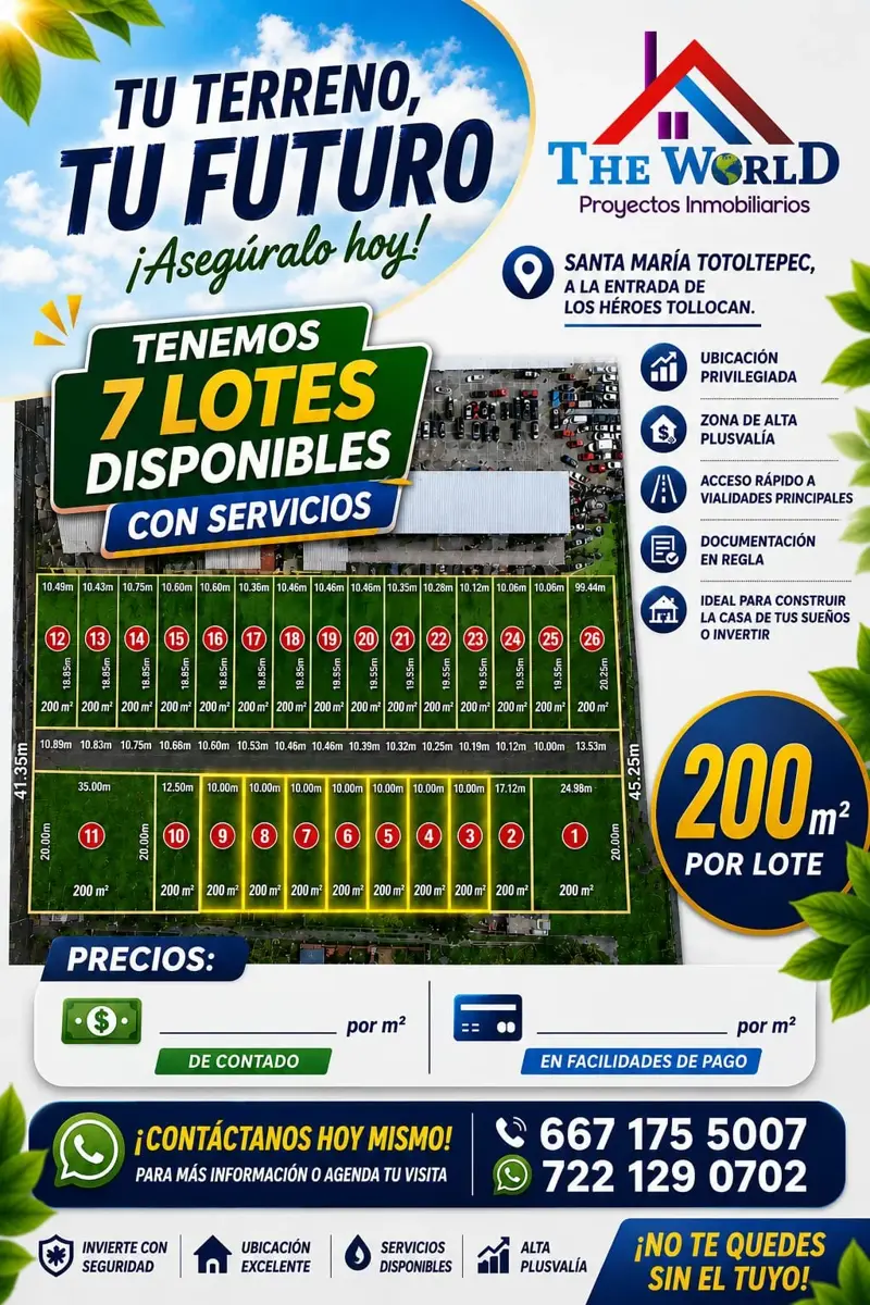 Terreno en venta en Santa Maria Totoltepec, Toluca