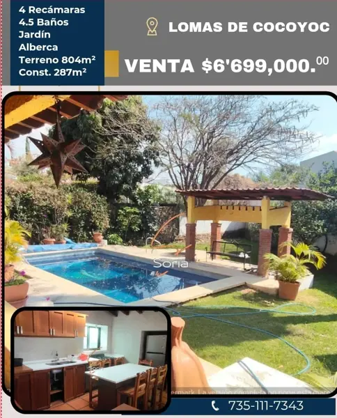 CASA EN LOMAS DE COCOYOC MORELOS