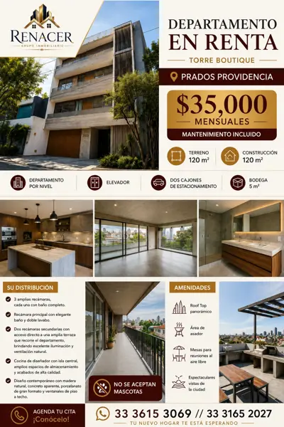 Departamento en renta en Prados de Providencia, Guadalajara — foto 2 de 23