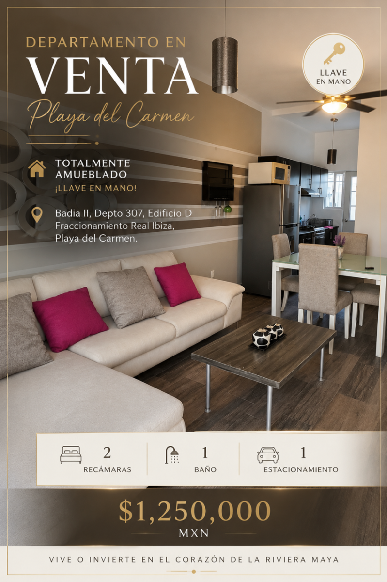 Departamento en venta en Real Ibiza, Playa del Carmen — foto 1 de 11