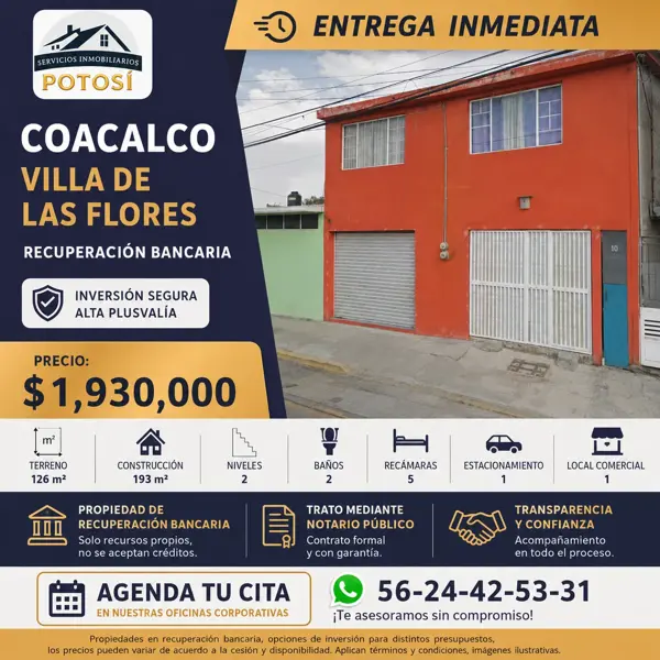 Casa Comercial en Venta en Coacalco, Villa de las Flores