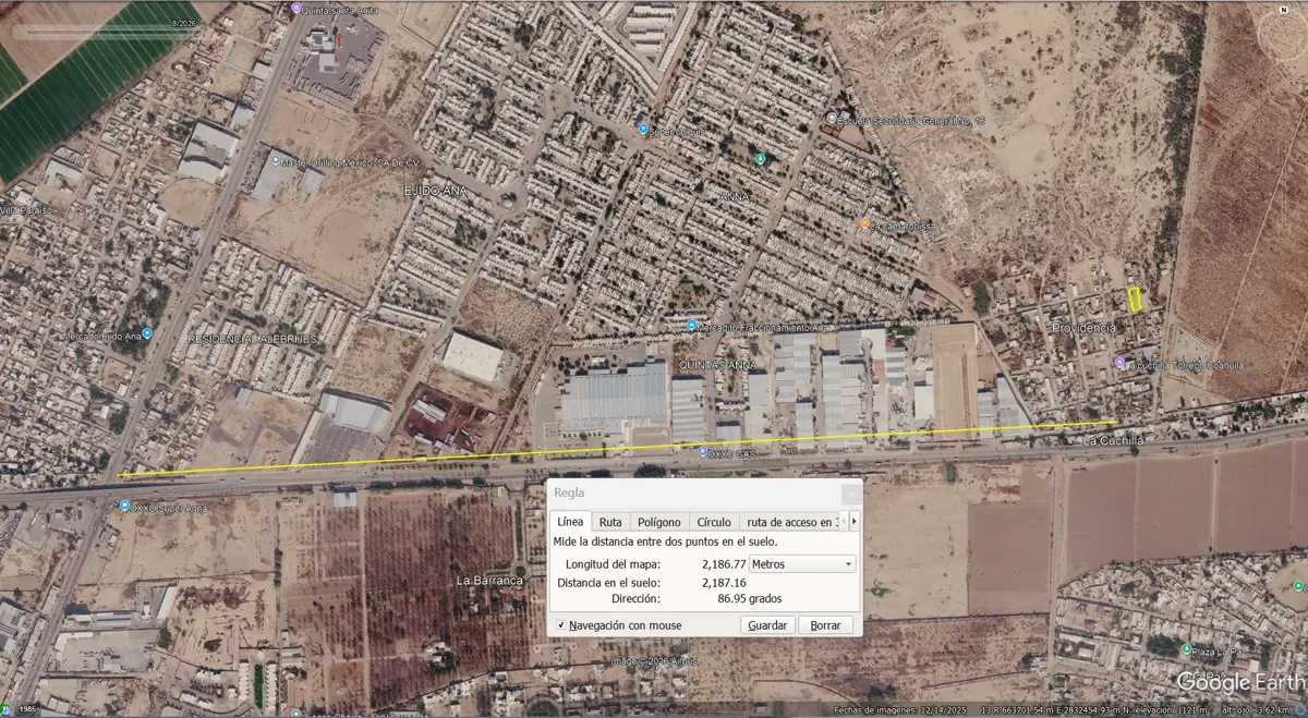 Vista 3 de Terreno en Venta en Ejido Ana, Torreón, Coahuila de Zaragoza