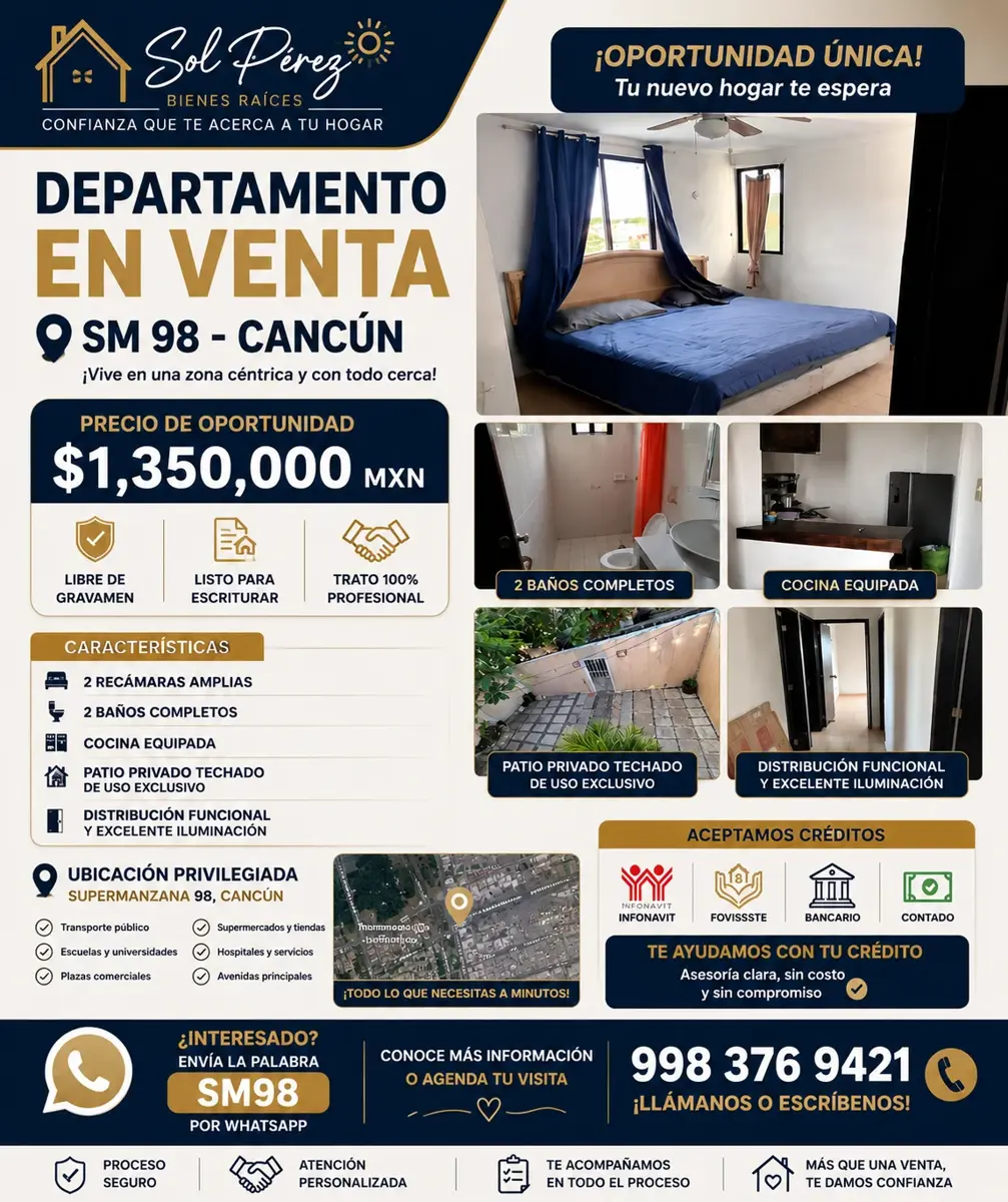 Departamento en venta en Supermanzana 98, Benito Juárez