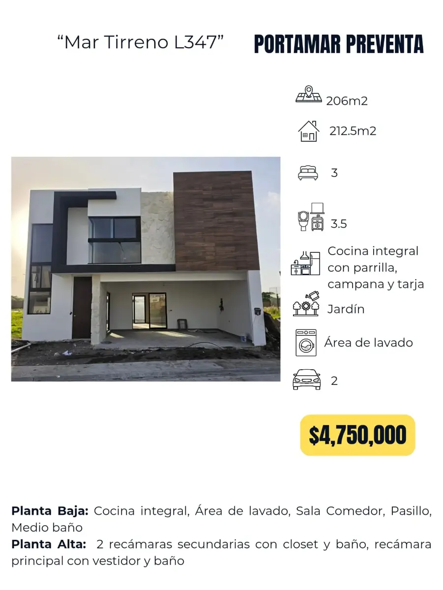 Casa en venta en Lomas del Sol, Alvarado — foto 1 de 2