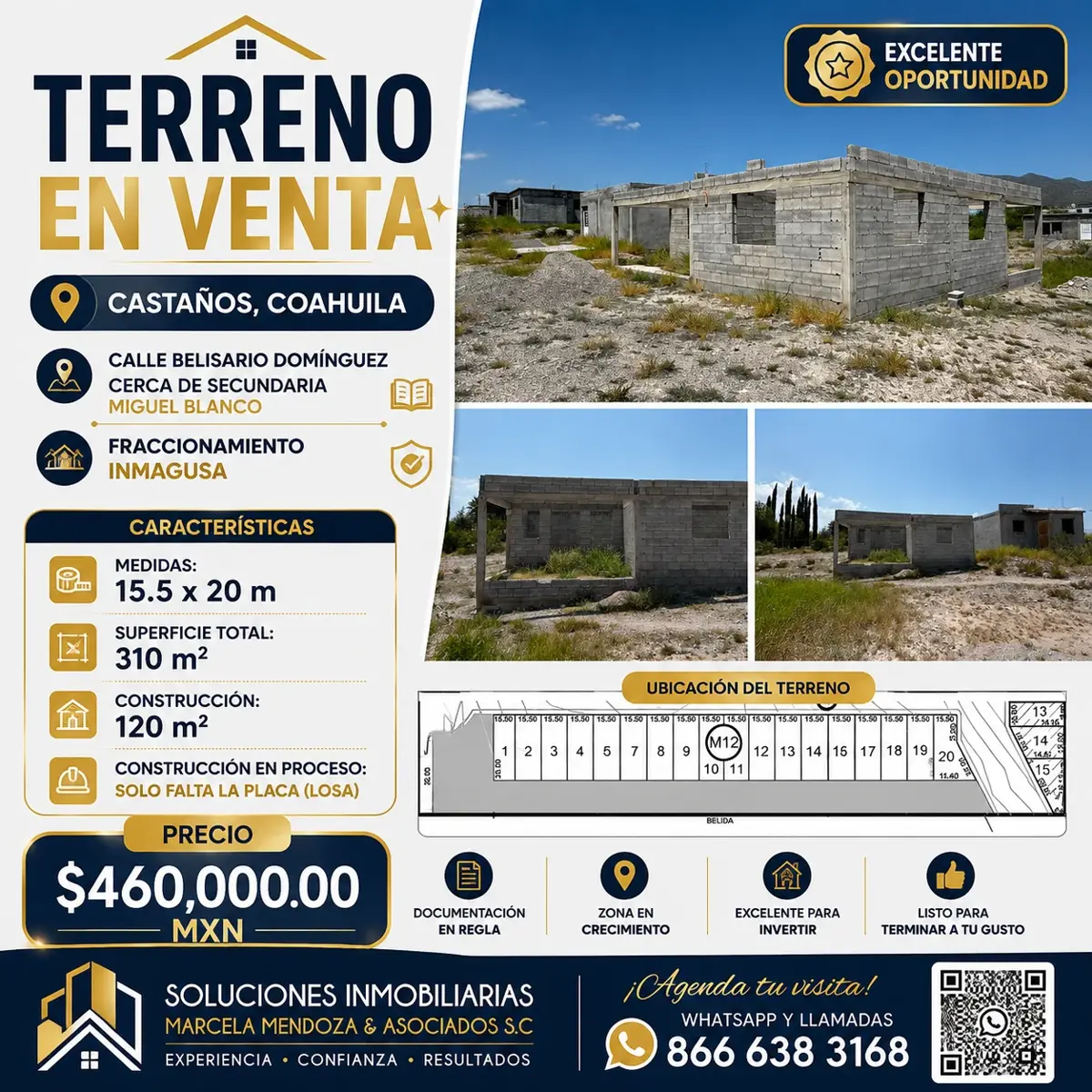 Terreno en venta en Independencia, Castaños — foto 1 de 10