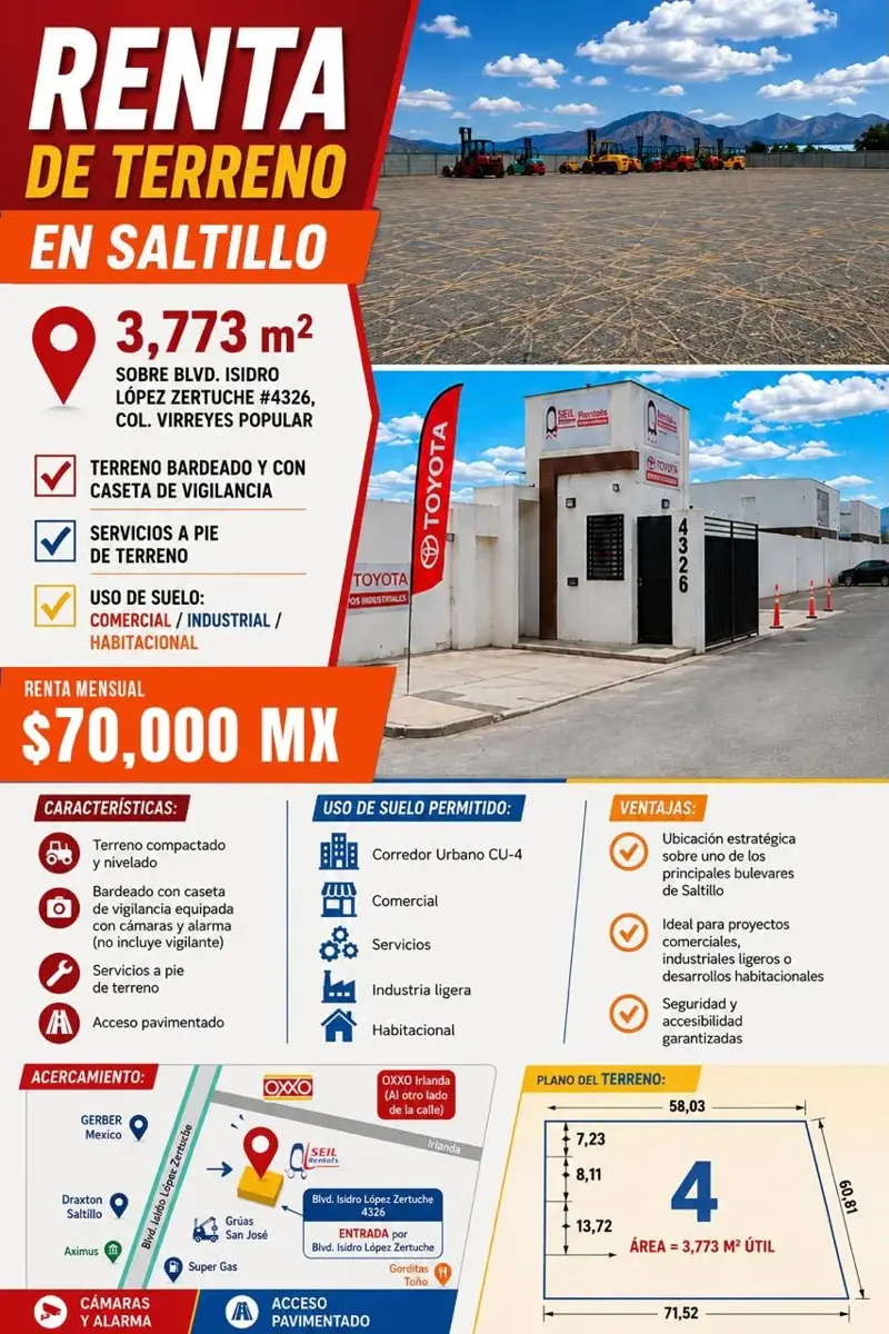 Terreno en renta en Las Brisas, Saltillo — foto 1 de 6