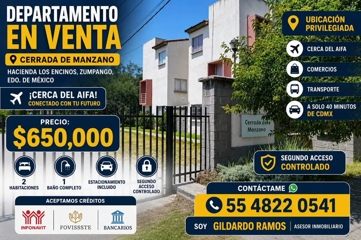 Departamento en venta en Hacienda los Encinos, Zumpango