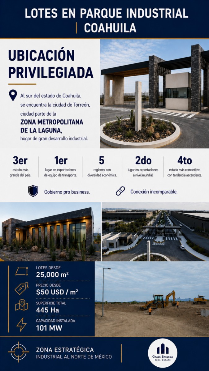 Terreno en venta en Industrial Mieleras, Torreón