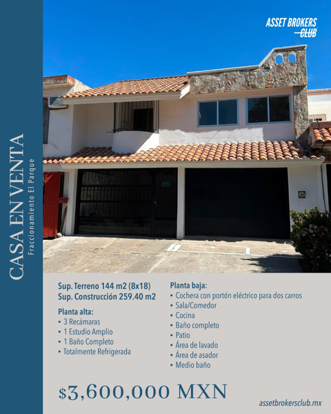 CASA EN VENTA FRACCIONAMIENTO EL PARQUE