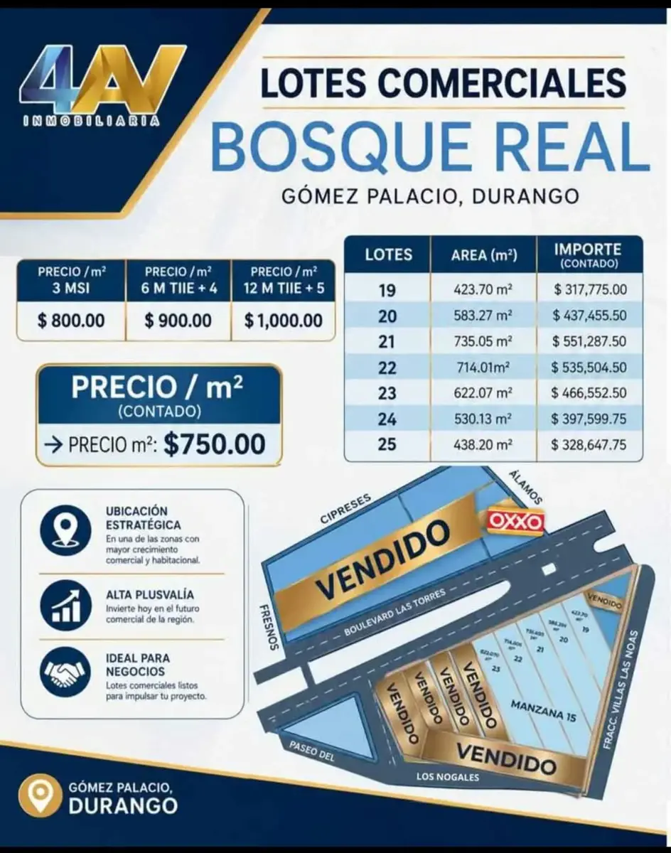 Terreno en venta en Bosque Real, Gómez Palacio