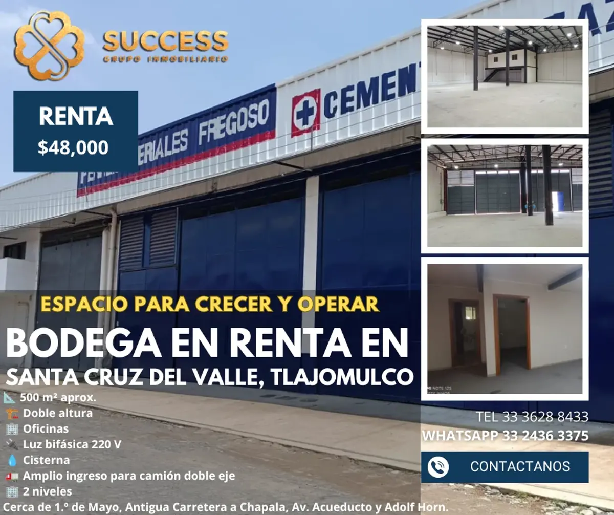 Bodega en renta en Santa Cruz del Valle, Tlajomulco de Zúñiga — foto 1 de 14