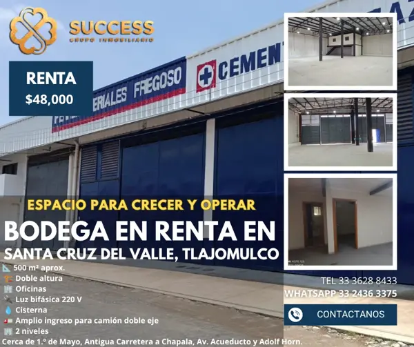 Bodega en Renta – Santa Cruz del Valle, Tlajomulco