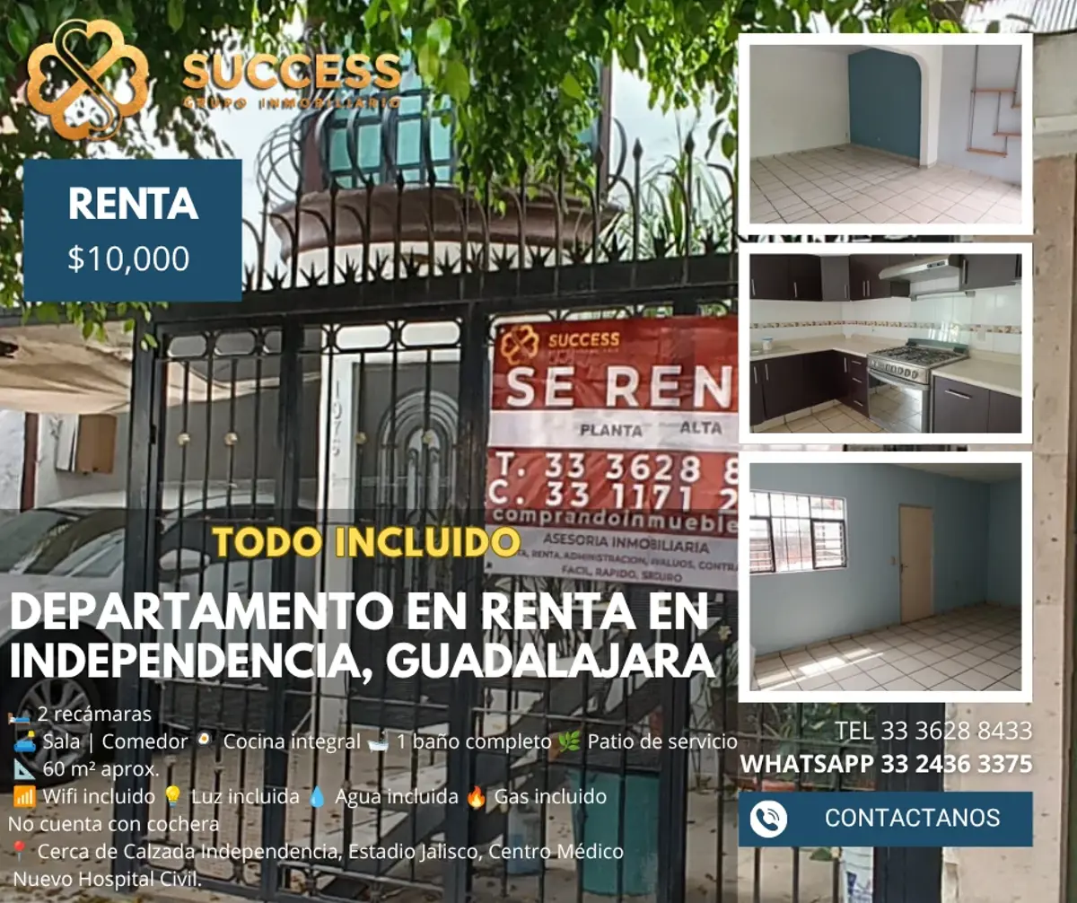 Departamento en renta en Colonial Independencia, Guadalajara — foto 1 de 15