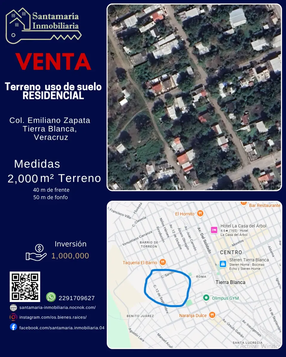 Terreno en venta en Emiliano Zapata, Tierra Blanca — foto 1 de 3