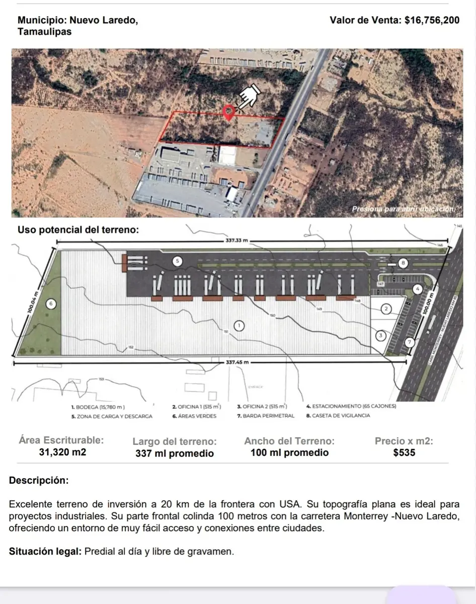 Terreno en venta en América 6, Nuevo Laredo