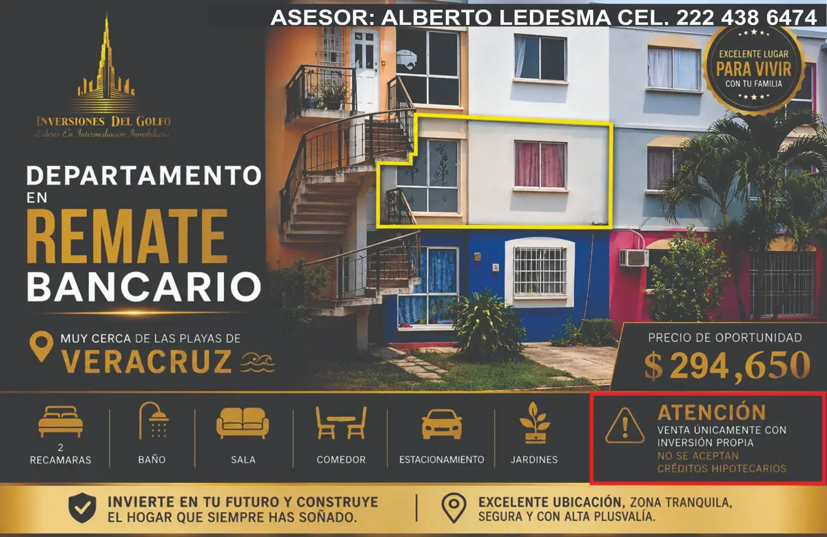Departamento en venta en Hacienda Sotavento, Veracruz — foto 1 de 11