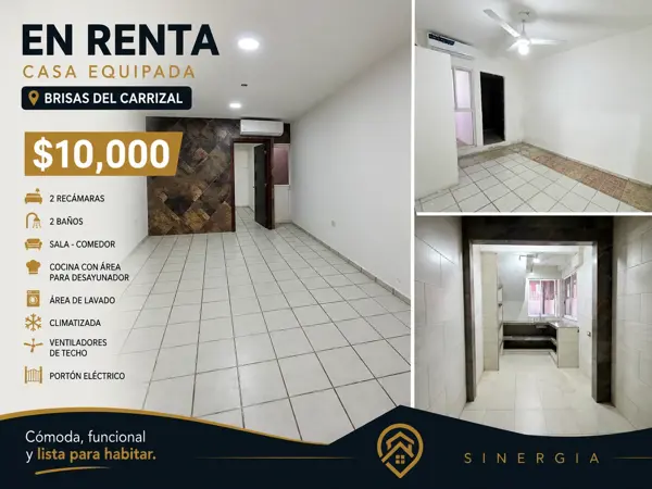 Casa equipada en Brisas del Carrizal