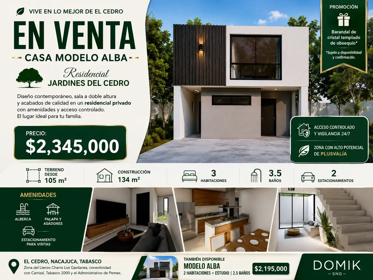 Casa en venta en El Cedro, Nacajuca — foto 1 de 7