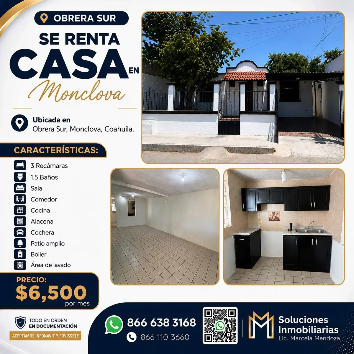 Casa en renta en Obrera Sur Sector II, Monclova — foto 1 de 13