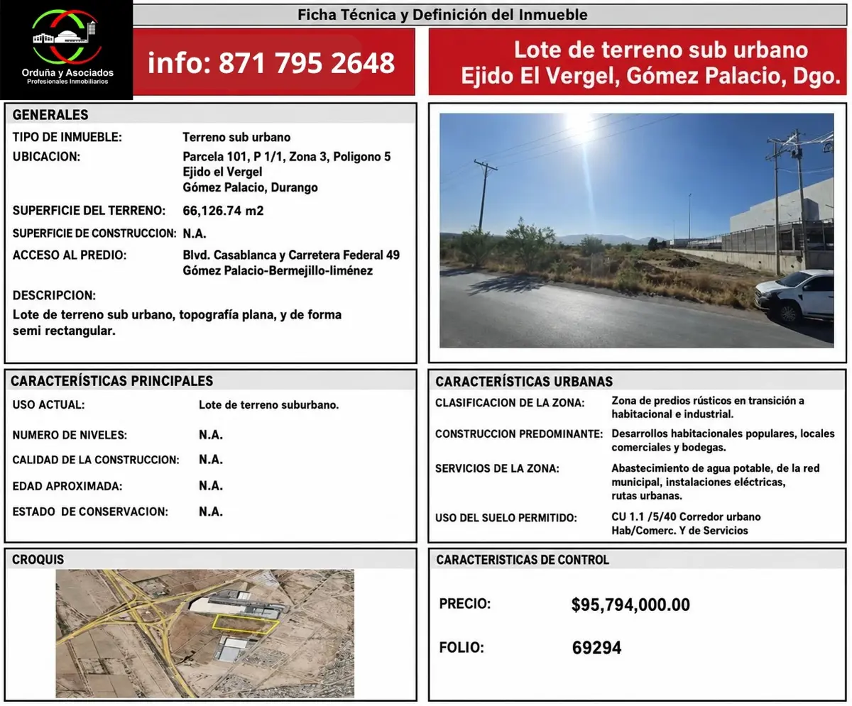 Terreno en venta en El Vergel, Gómez Palacio — foto 1 de 3
