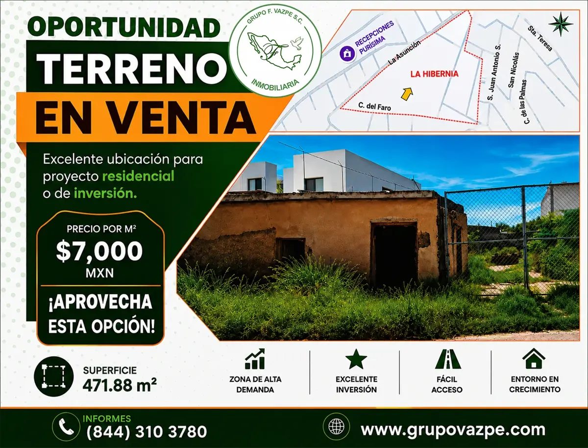Terreno en venta en La Hibernia, Saltillo — foto 1 de 4