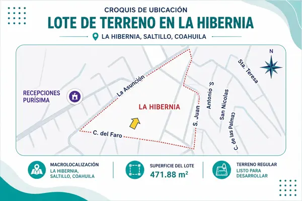 Terreno en venta en La Hibernia, Saltillo — foto 3 de 4