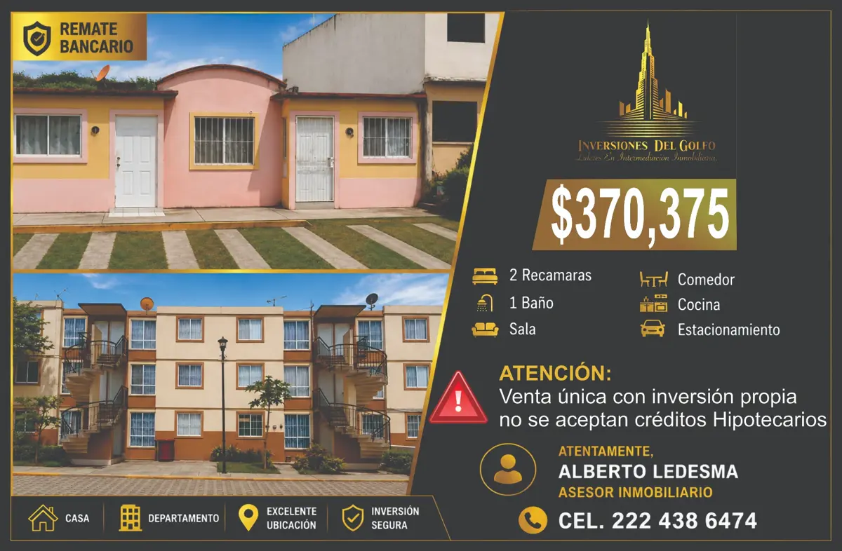 Departamento en venta en Pueblo Nuevo, Coatzintla — foto 1 de 14