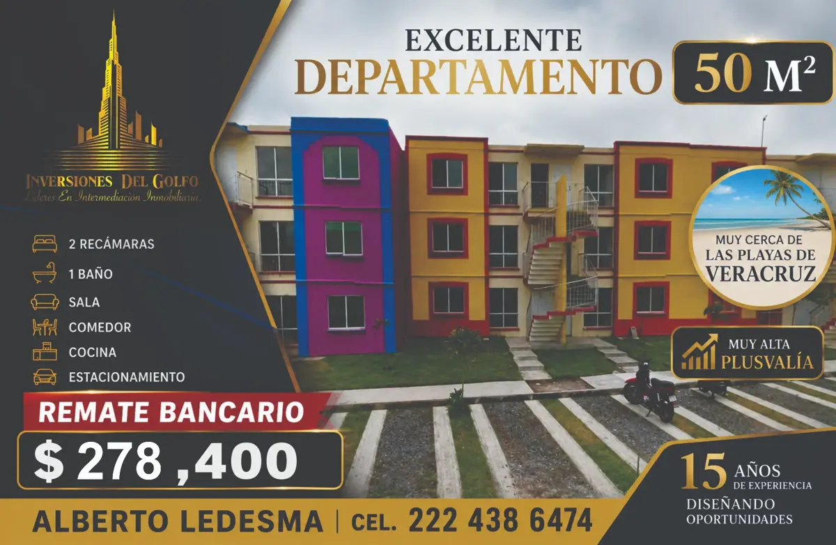 Departamento en venta en Hacienda Sotavento, Veracruz — foto 1 de 10