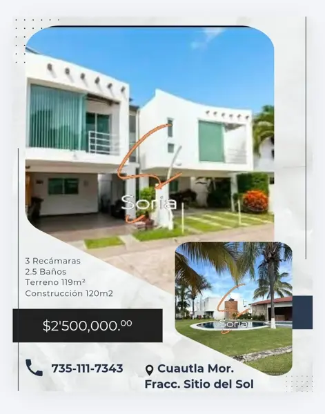 Casa en venta
Fraccionamiento Sitio del Sol