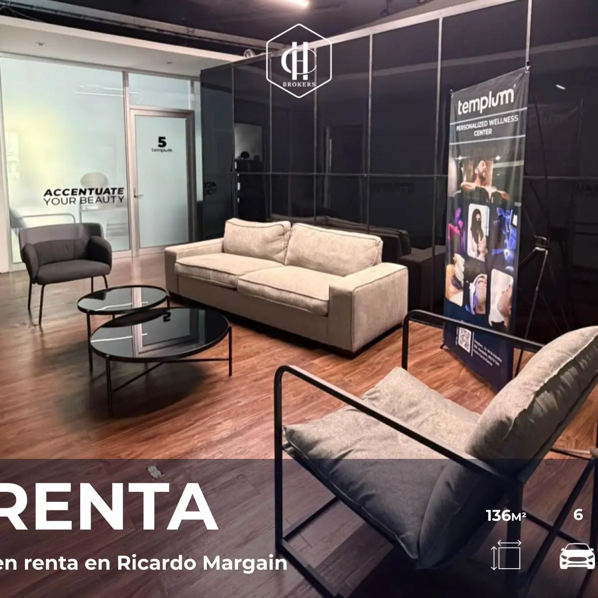 Oficina en renta en Ricardo Margain | 136 m², San Pedro Garza García — foto 1 de 13