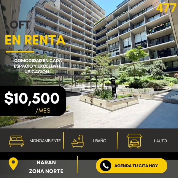 LOFT EN RENTA EN TORRE NARAN