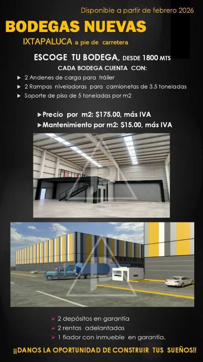 Bodega en renta en Ixtapaluca Centro, Ixtapaluca — foto 1 de 5