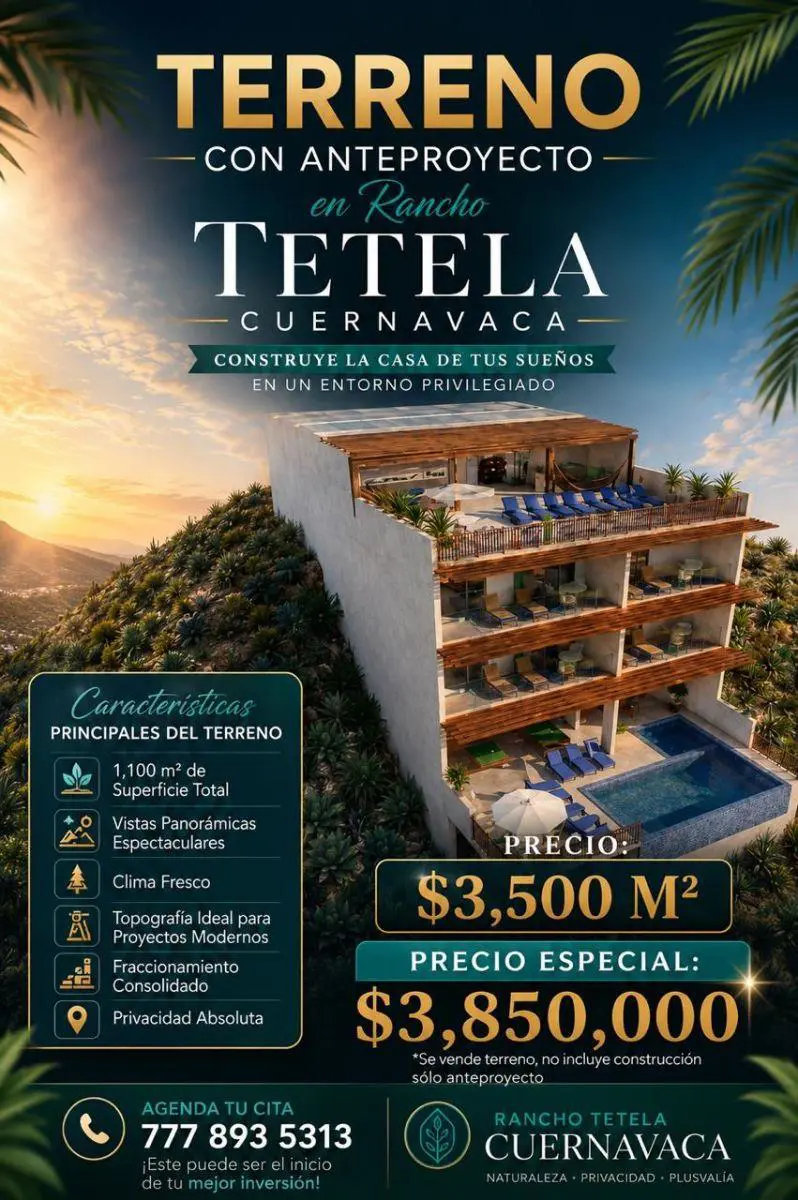 Terreno en venta en Fraccionamiento Rancho Tetela, Cuernavaca — foto 1 de 13