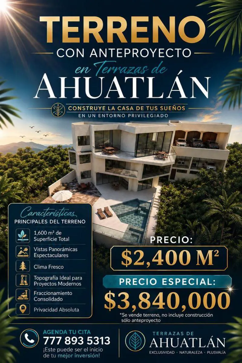 Terreno en venta en Fraccionamiento Ahuatlán Tzompantle, Cuernavaca — foto 1 de 8