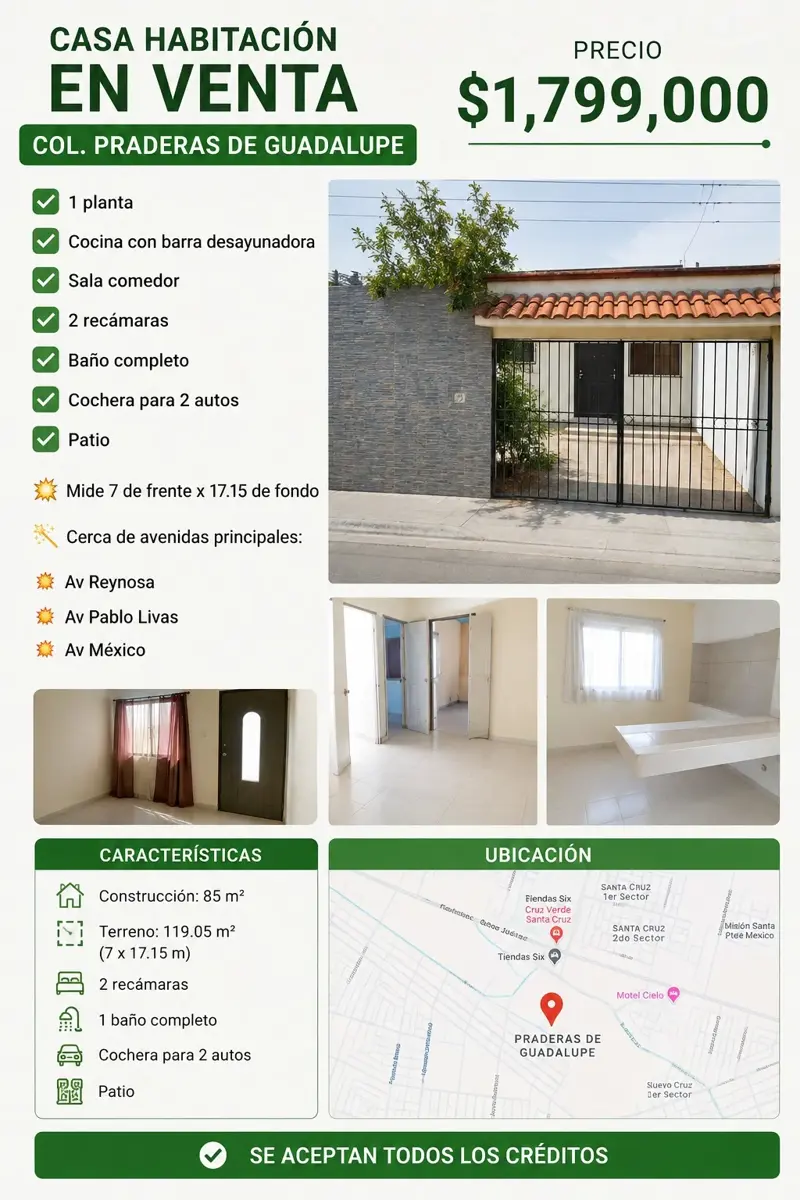Casa en venta en Praderas de Guadalupe, Guadalupe — foto 1 de 7