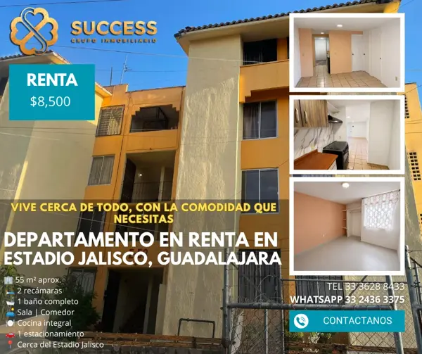 Departamento en Renta – FOVISSSTE Estadio, Guadalajara