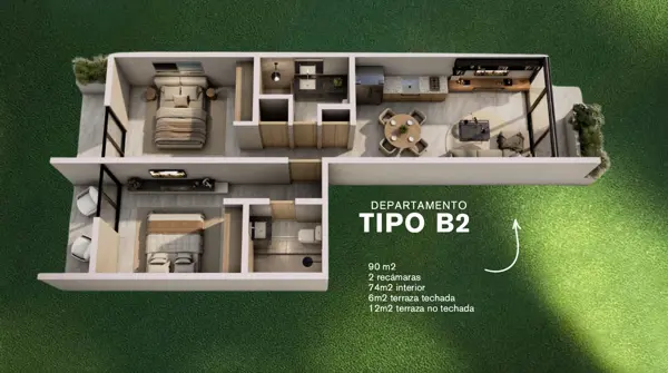 ÚLTIMO Departamento(B2) en Venta en Nahla, Cabo Norte