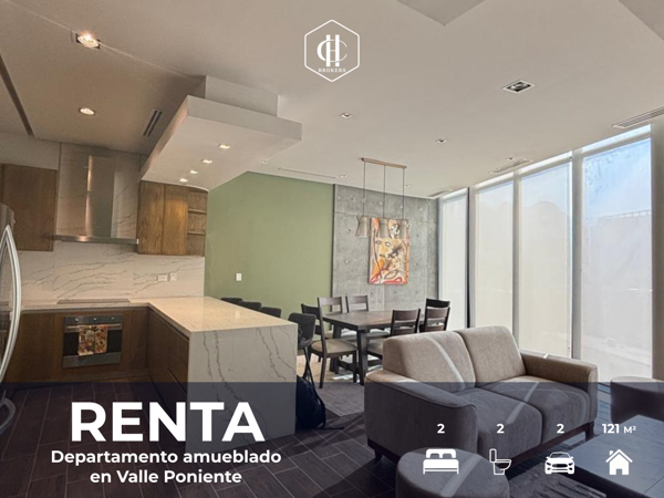 RENTA | Departamento amueblado en Torre LOVFT, Valle Poniente