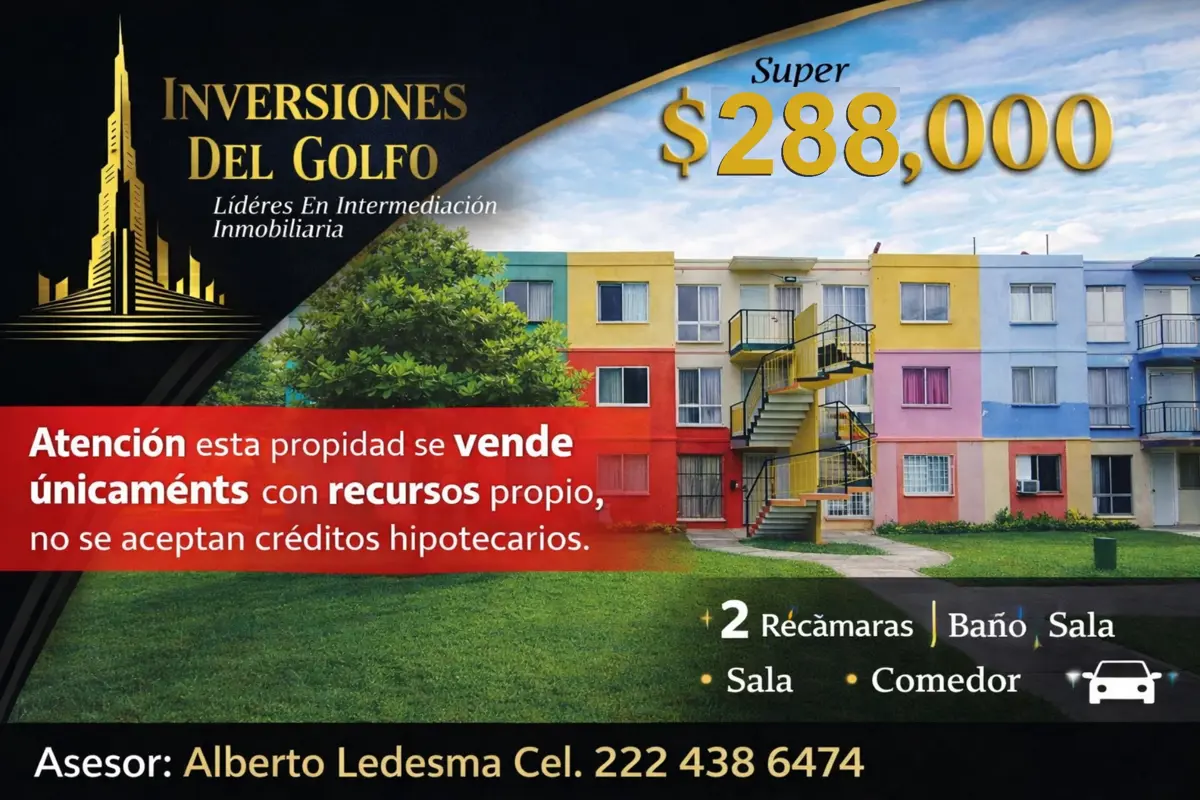 Departamento en venta en Hacienda Sotavento, Veracruz — foto 1 de 12