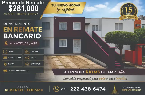 Departamento en remate hipotecario en Oasis, Veracruz - Oportunidad única
