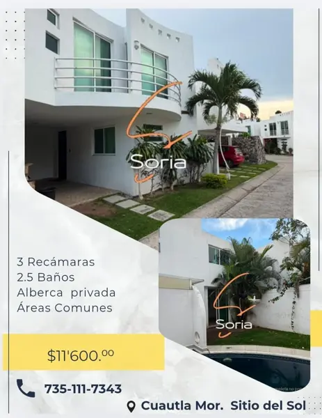 CASA EN RENTA 
FRACCIONAMIENTO SITIO DE L SOL