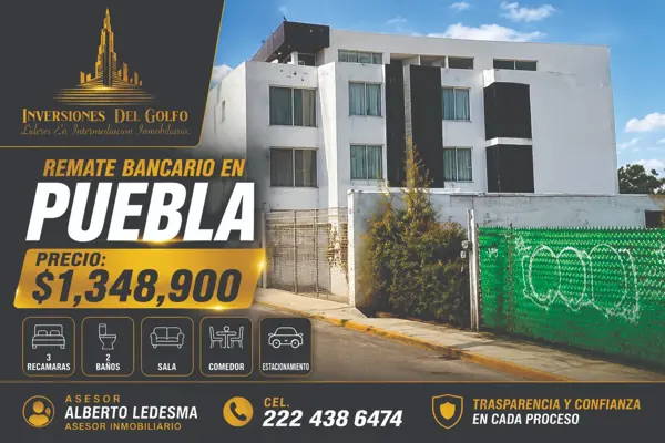 Oportunidad de Remate: Apartamento con Condiciones de Buena Calidad en San Pedro Cholula, Puebla