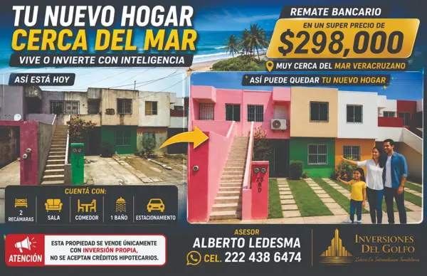 Oportunidad de Adquirir Departamento de Remate Bancario en Oasis, Veracruz